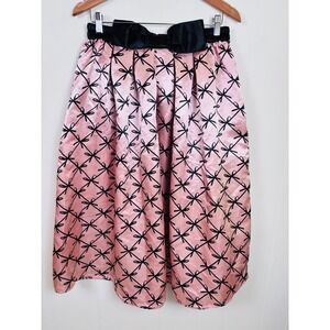 Her Destiny Pink Satin Bow Skirt Pleated A-Line Party‎ Cocktail Size Medium